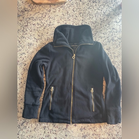 Calvin Klein Women's Black fleece Jacket size S - Picture 3 of 6
